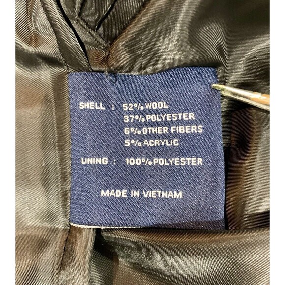 Mens Chaps Charcoal Gray Wool Blend Dress Coat Overcoat 40 R New Without Tags - Picture 5 of 7